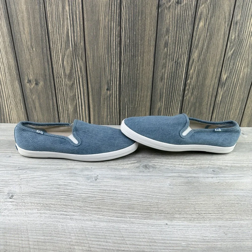 Keds Double Decker Slip On Denim Blue Canvas Sneakers Women's Size 8.5 Casual